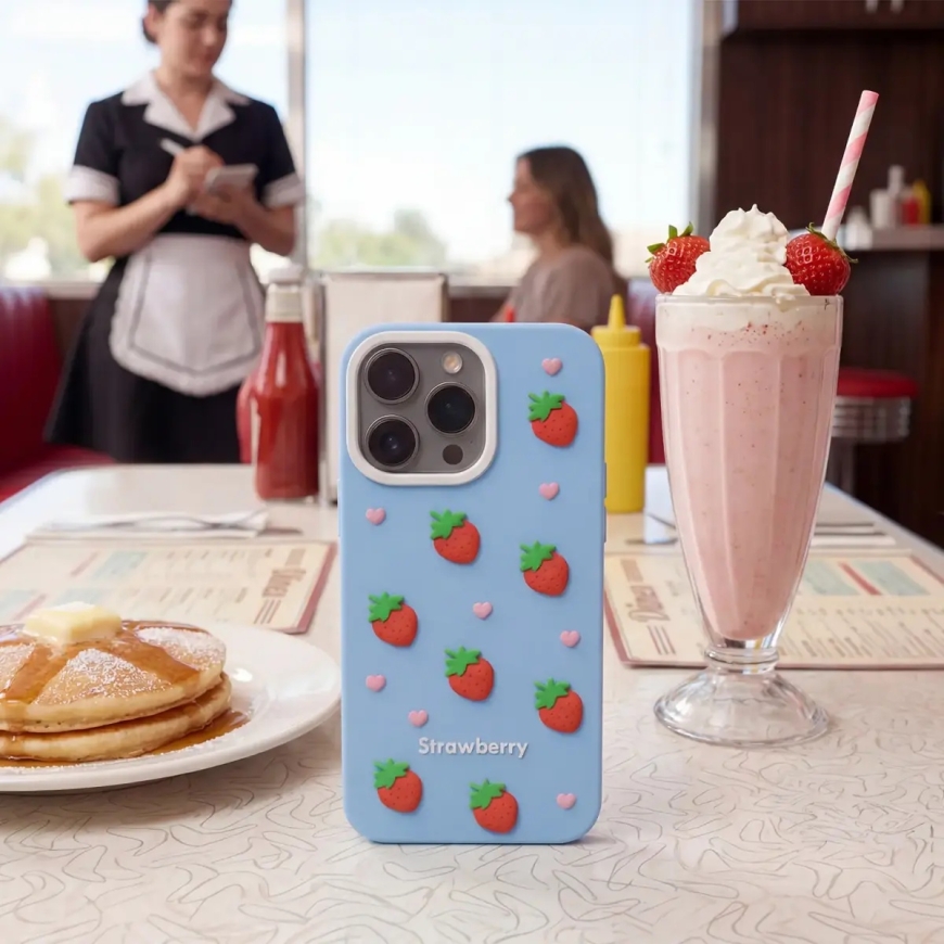 Strawberry чехол для телефона iPhone 12 | iPhone 12 Pro синий – 5