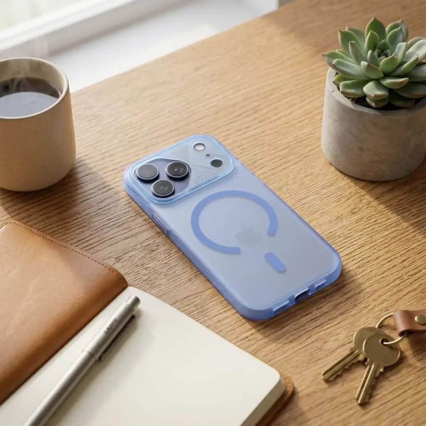 Aurora phone case with MagSafe support for iPhone 15 Pro blue – 4