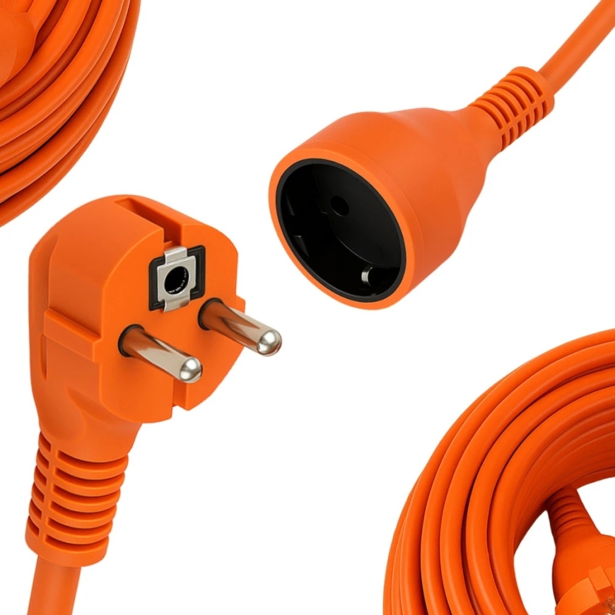Extralink "PowerLink" | Toite pikenduskaabel | 50 m, oranž, maapinnaga, 3 x 1,5 mm2 – 4