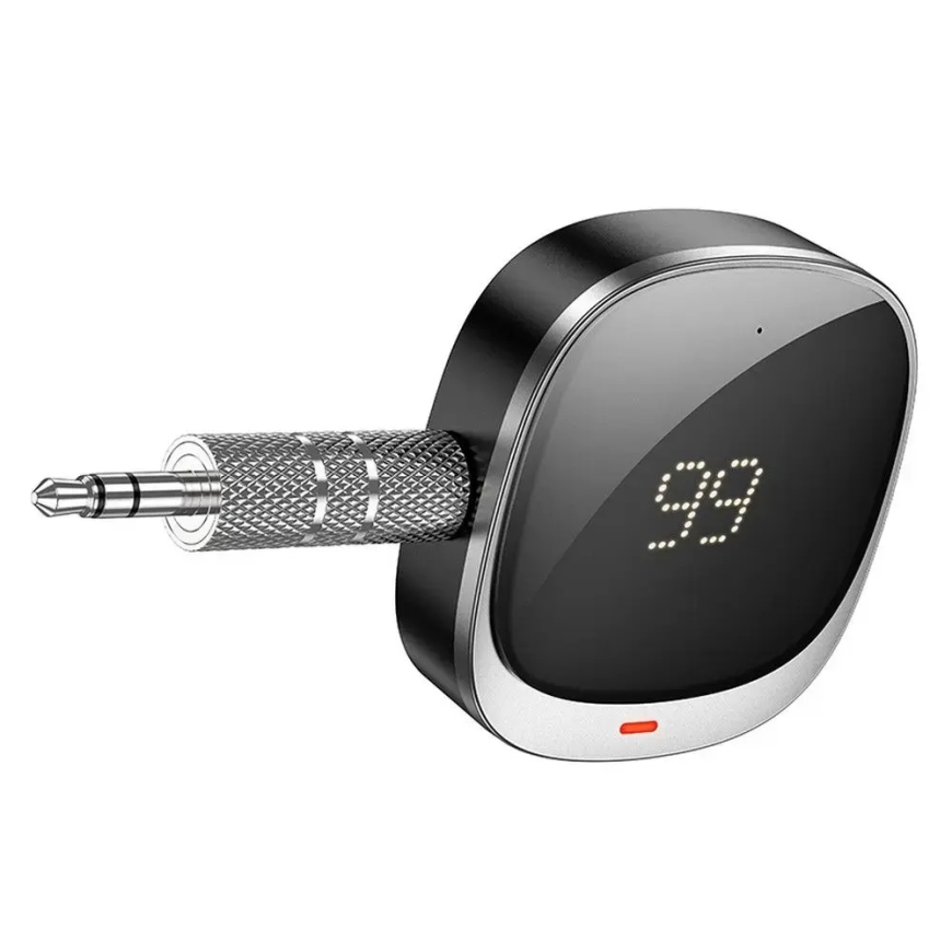AUX Bluetooth Jack 3,5 mm Hoco -sovitin, jossa on näyttö E80 musta – 2