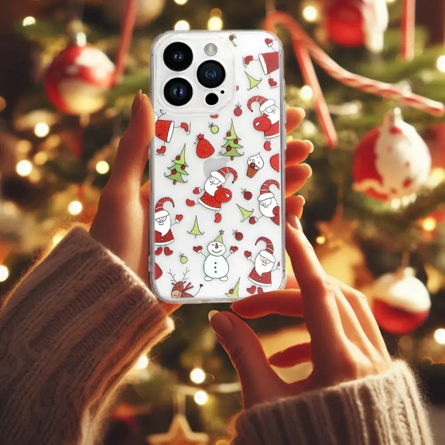 TEL PROTECT Christmas maciņš telefonam iPhone 15 caurspīdīgs (dizains 1) – 5