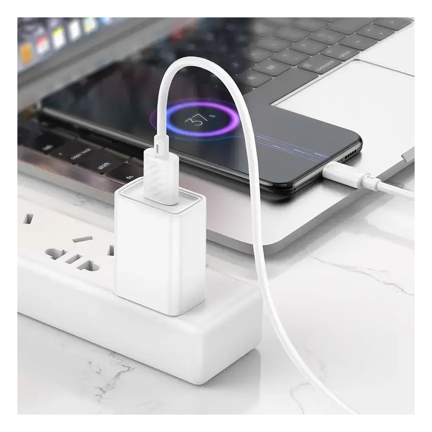 Hoco X88 datu pārraides un uzlādes vads | USB-A uz Micro USB | 12W | 1m | balts – 3