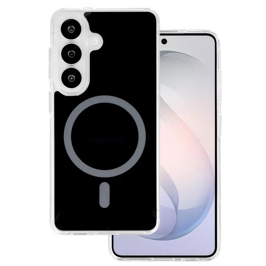 Glossy phone case with MagSafe support for Samsung Galaxy S24 (S921) | S25 (S931) black