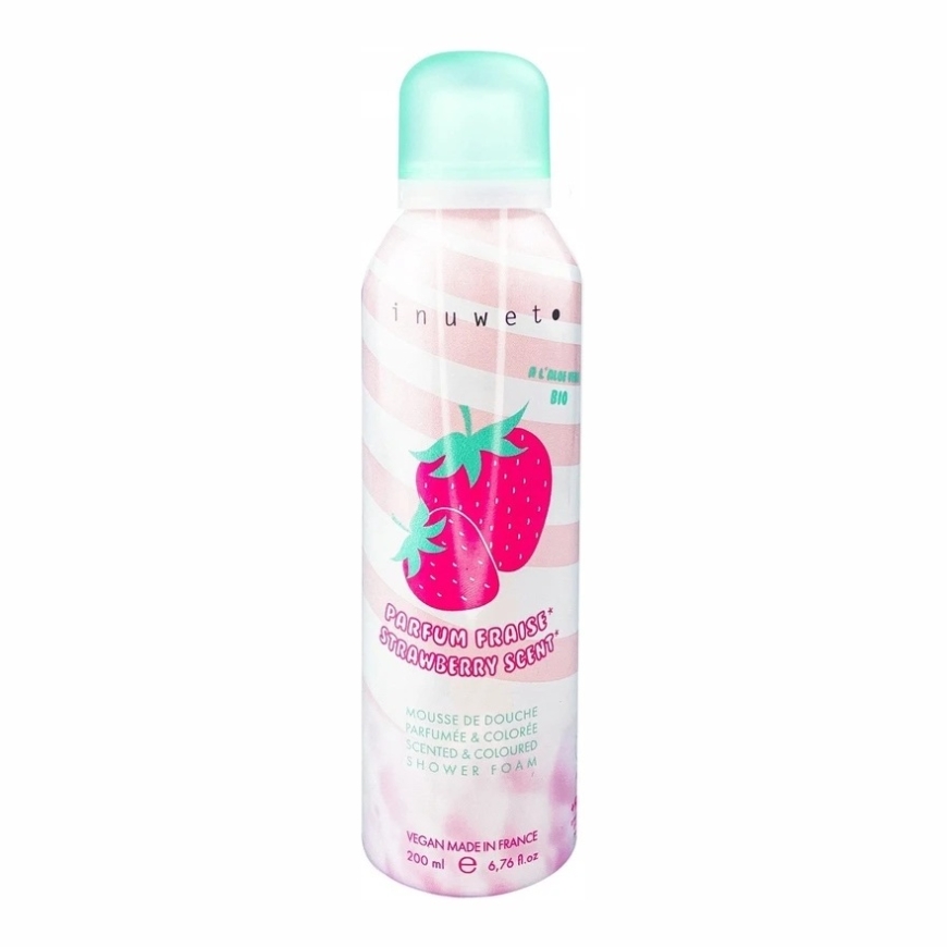 Inuwet Strawberry Vegan and Cruelty-Free Cleansing and Moisturizing Shower Foam, 200 ml