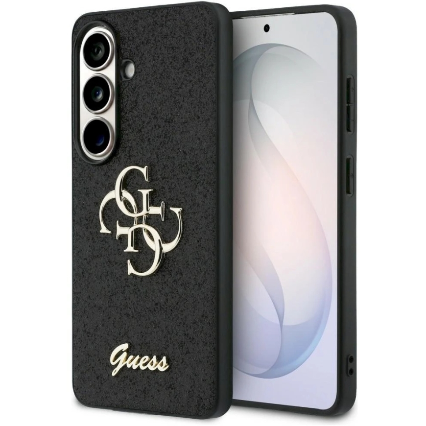 Guess Fixed Glitter Big 4G Metal Logo Case for Samsung Galaxy S26 in Black – 2