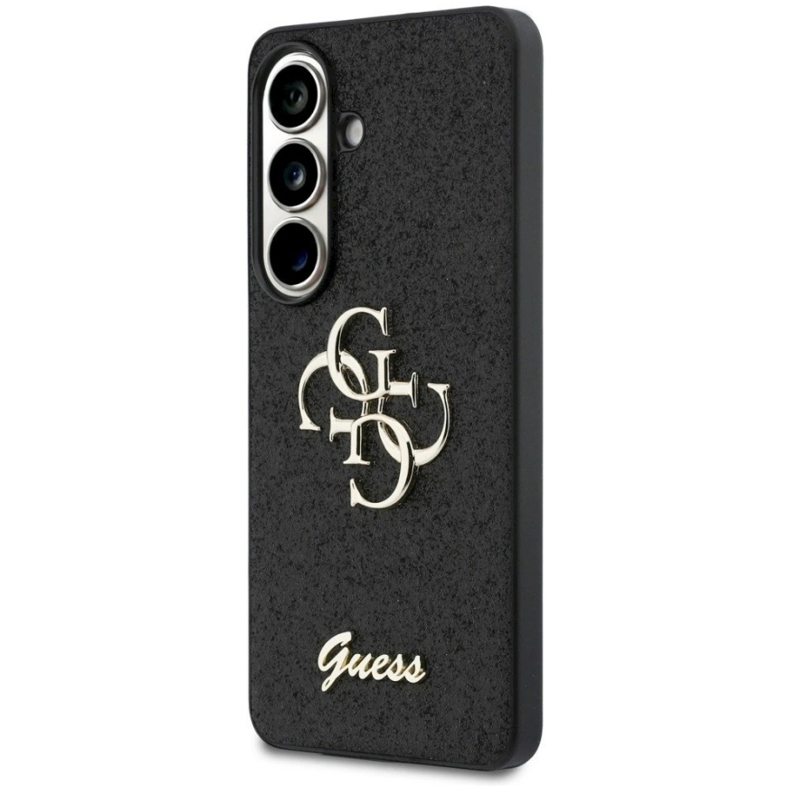 Guess Fixed Glitter Big 4G metalllogo ümbris Samsung Galaxy S26 mustas värvitoonis – 3