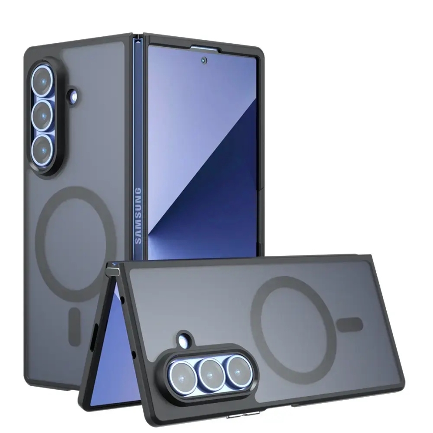 Full Matte telefono dėklas su MagSafe palaikymu Samsung Galaxy Z Fold 8 (F971) juodas – 2