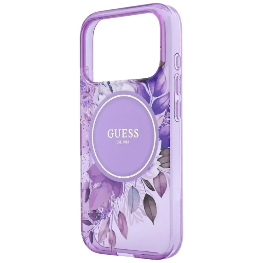 Guess IML Flowers Pearl Strap MagSafe kaitse iPhone 18 Pro / 17 Pro jaoks - Lilla – 5