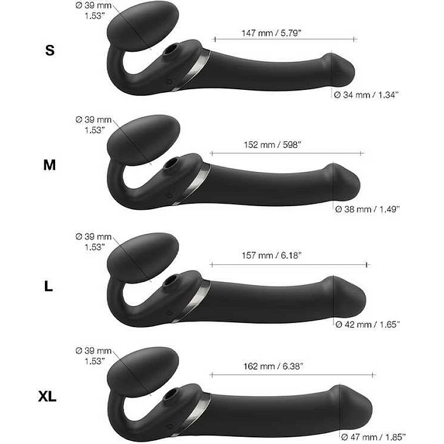 Strap-On-Me - Strap-on Multiorgasmis Tālvadības 3 Motori Melns S – 3