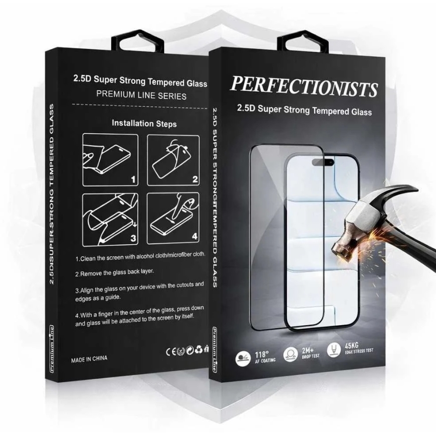 LCD protective glass Perfectionists 2.5D Super Strong Tempered Glass Samsung S938 S25 Ultra black – 2