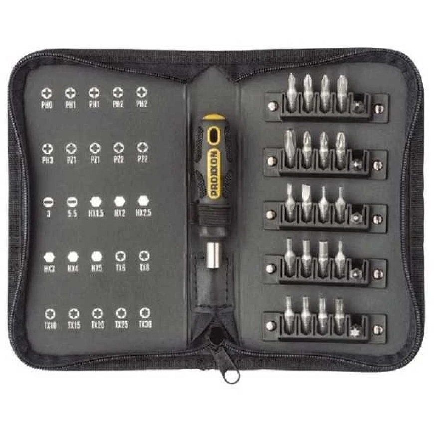 26 dalių atsuktuvo antgalių rinkinys PROXXON 1/4" – 2