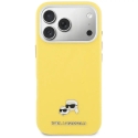 Karl Lagerfeld Karl & Choupette Head Pins Saffiano -puhelintasku MagSafe-tuesta iPhone 17 Pro:lle, keltainen