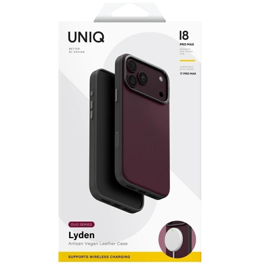 Dėklas UNIQ Lyden DS, skirtas iPhone 18 Pro Max / 17 Pro Max, Magclick įkrovimas, bordo spalvos – 5