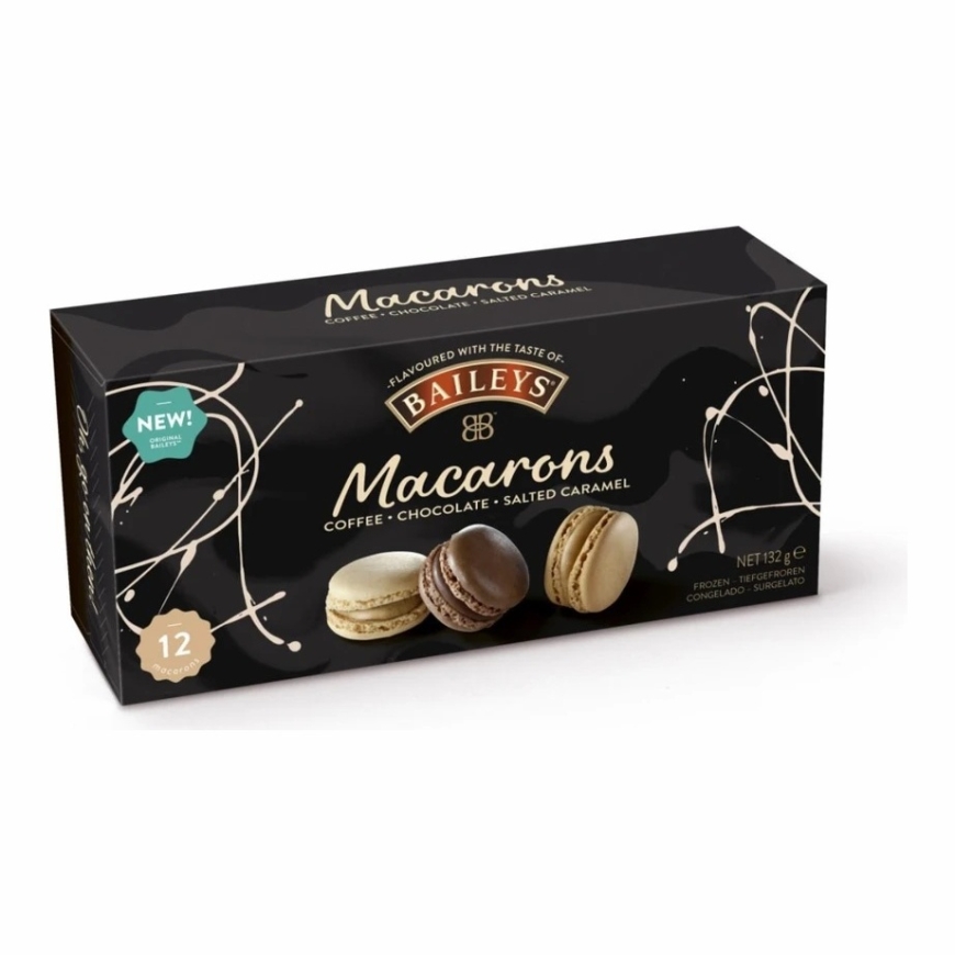 Saldēti makaroons, Baileys šokolādes, kafijas un karameles garša 12gab, 132g – 2