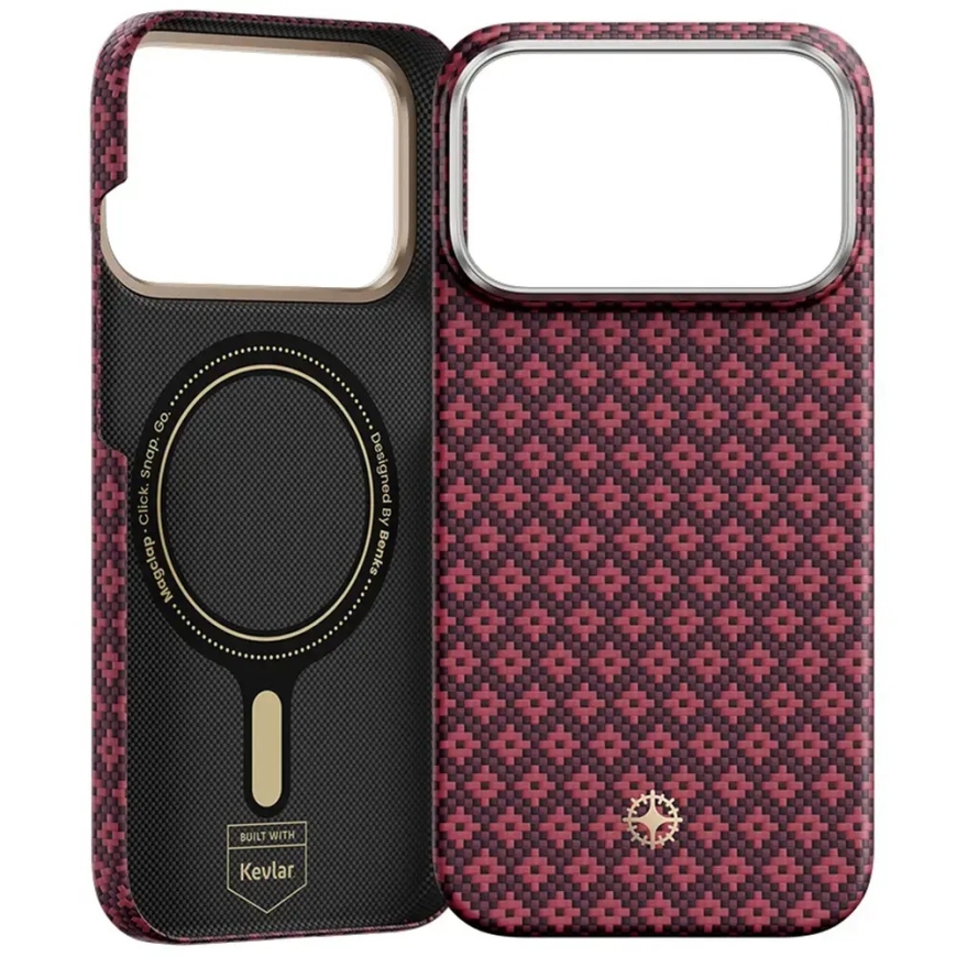 Benks Armor Air Armor Grid Kevlar Metal Frame 600D maciņš telefonam iPhone 18 Pro | iPhone 17 Pro sarkans – 4