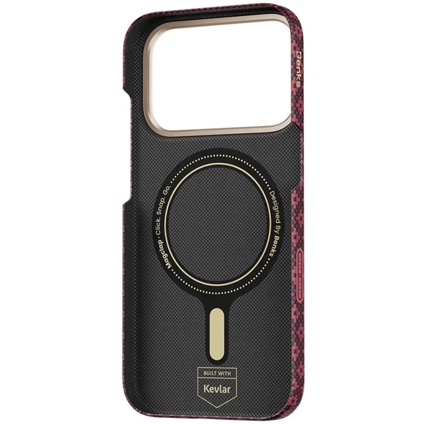 Benks Armor Air Armor Grid Kevlar Metal Frame 600D telefoni ümbris iPhone 18 Pro | iPhone 17 Pro punane – 5