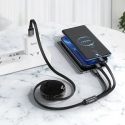 HOCO X78 3-in-1 duomenų perdavimo ir įkrovimo laidas | USB-A į Lightning, Micro USB, USB-C | 10W | 1m | juodas