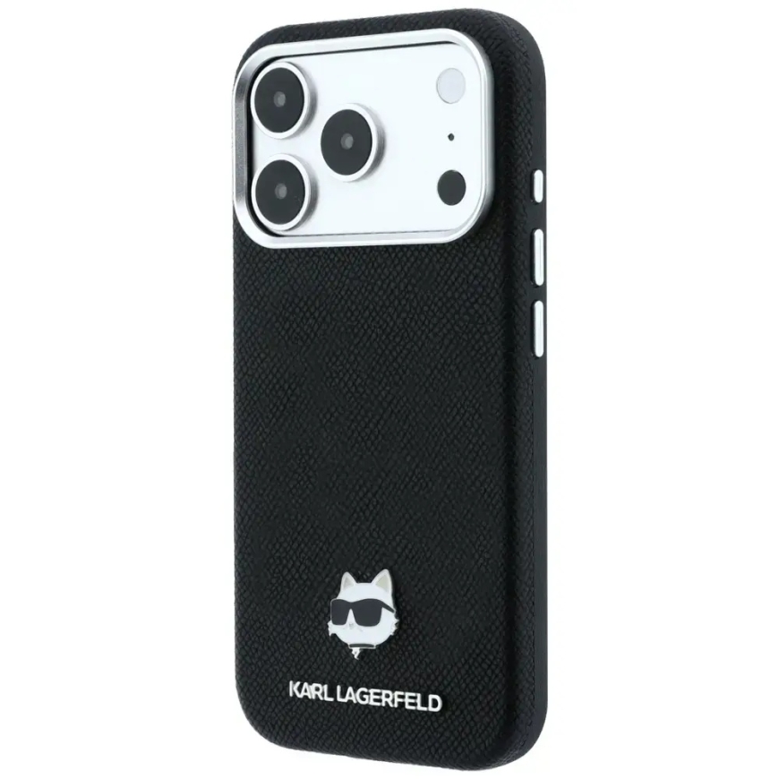 Karl Lagerfeld Grained Choupette Head Metal maciņš ar MagSafe atbalstu telefonam iPhone 18 Pro Max | iPhone 17 Pro Max melns – 2
