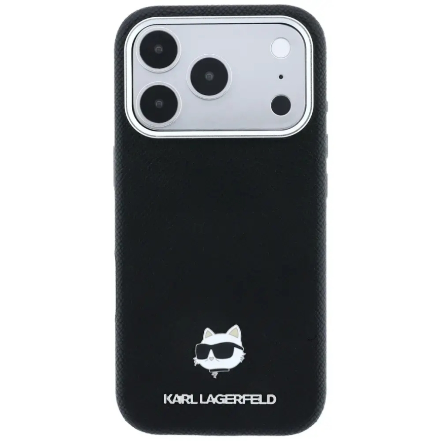 Karl Lagerfeld Grained Choupette Head Metal -puhelinsuoja MagSafe-tuelle iPhone 18 Pro Max | iPhone 17 Pro Max musta – 3