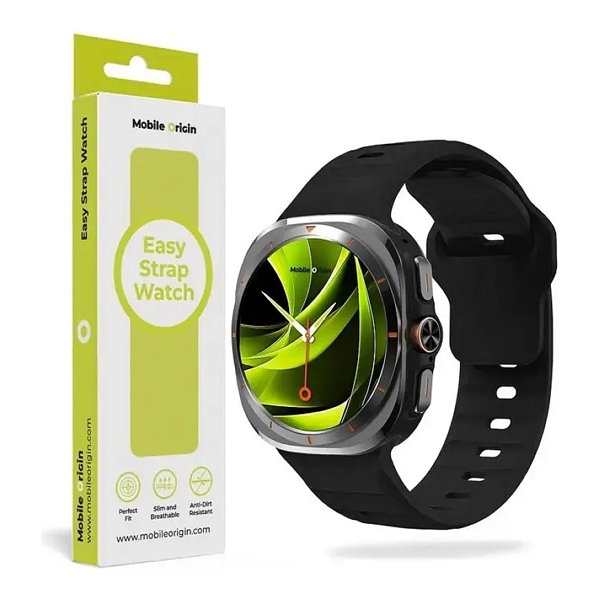 Mobile Origin Easy Strap silikona siksna Galaxy Watch Ultra 47mm melna