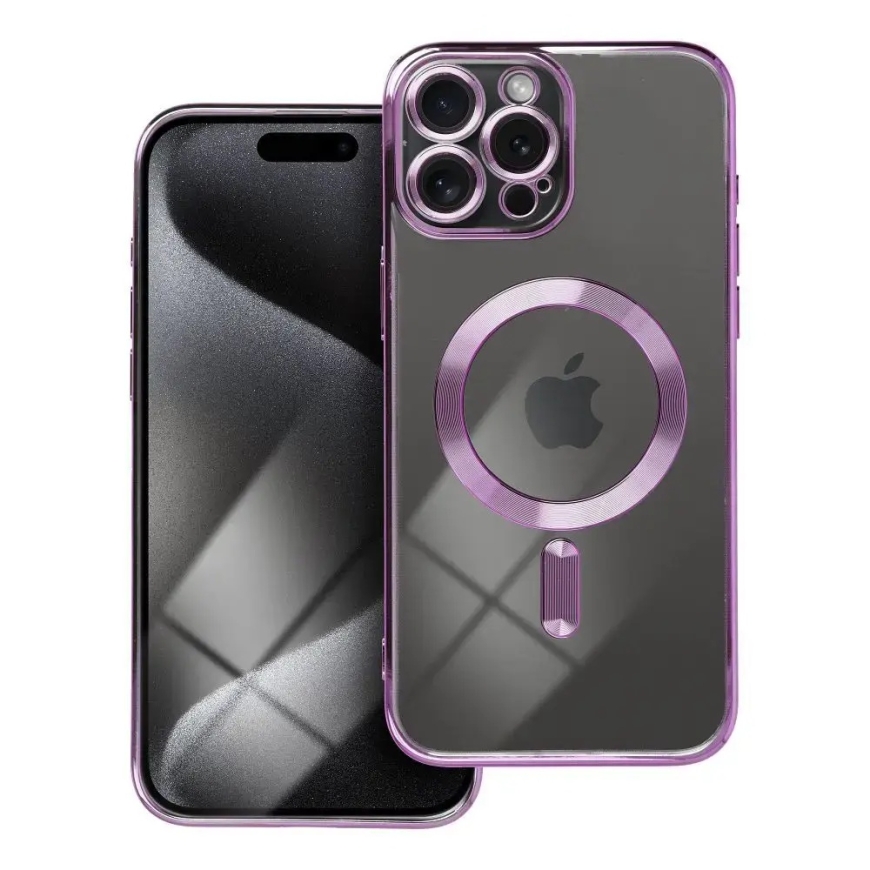 Electro Mag чехол с поддержкой MagSafe для телефона iPhone 15 Pro Max фиолетовый