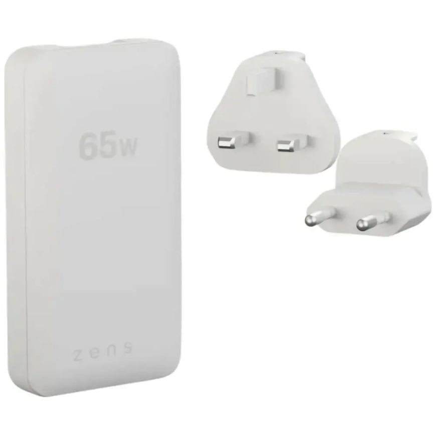 Seinacharger Zens Flat 65W USB-C + USB-A valge