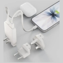 Sieninis įkroviklis Zens Flat 65W USB-C + USB-A baltas Sieninis įkroviklis Zens Flat 65W USB-C + USB-A baltas