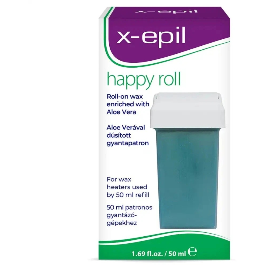 X-Epil Happy Roll Aloe Vera Silky Finish Body Wax, 50 ml
