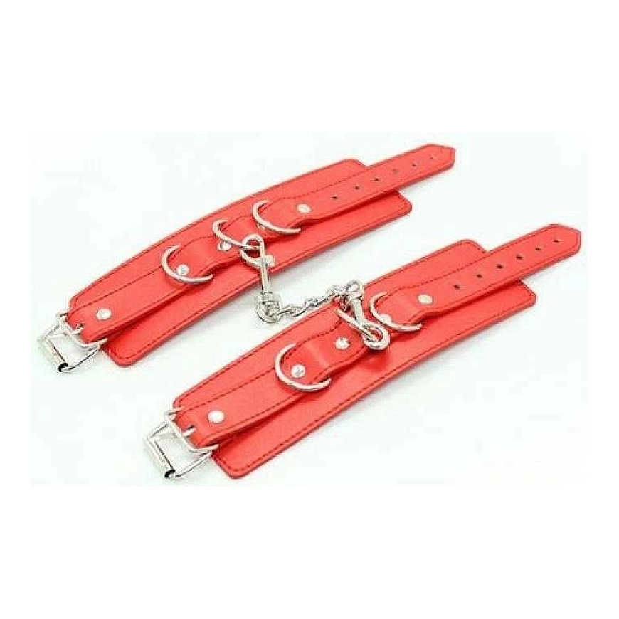 Toyz4Lovers Raudona kajdanki do kostek rąk universalus bdsm – 2