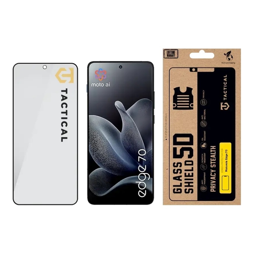 Tactical Glass Shield Privacy Stealth 5D grūdintas apsauginis stiklas telefonui Motorola Edge 70 (privatumo efektas) – 2
