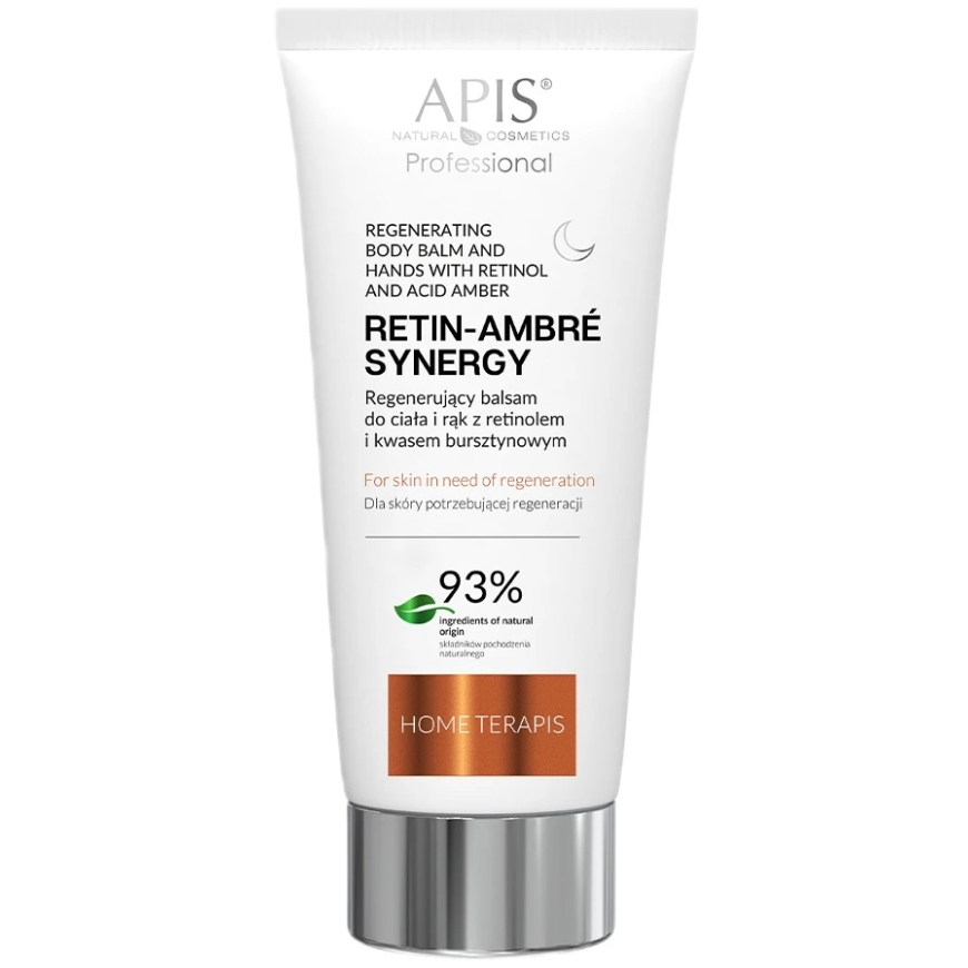 Apis Retin - Янтарная Синергия Регенерирующий Бальзам для Тела и Рук с Ретинолом и Янтарной Кислотой на Ночь 200 мл