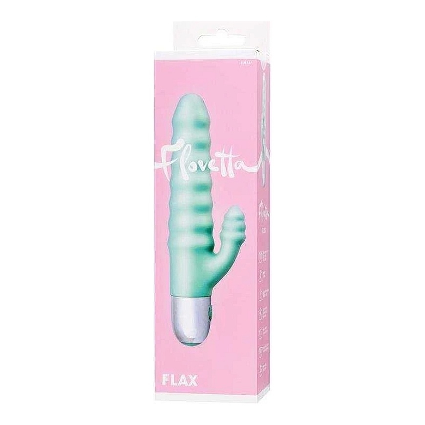 Toyfa Relaxing Vibrator with Clitoral Stimulation Flovetta Flax, Silicone, Mint, 17.5 cm
