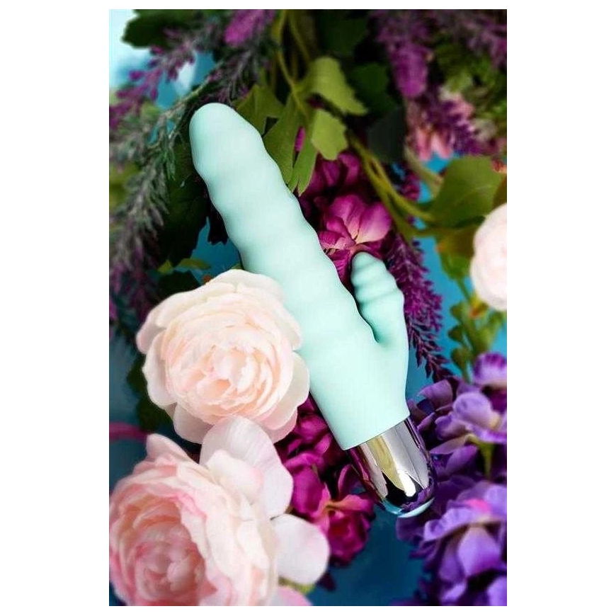 Toyfa Relaxing Vibrator with Clitoral Stimulation Flovetta Flax, Silicone, Mint, 17.5 cm – 4