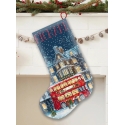 Letistitch Siuvinėjimo kryželiu rinkinys kalėdinė kojinė „Londono autobusas“ 23x30 cm Letistitch Siuvinėjimo kryželiu rinkinys kalėdinė kojinė „Londono autobusas“ 23x30 cm