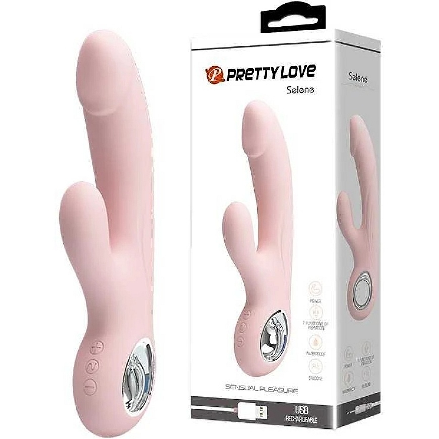 Pretty Love Rabbit klitori vibrato, G-täiendus, 7 režiimi, 19 cm – 2