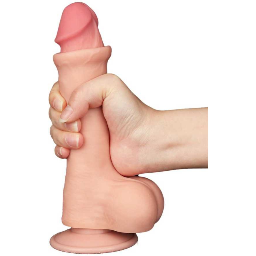 LoveToy 8 tuuman liukuva nahkainen kaksikerroksinen Dong pehmennys – 5