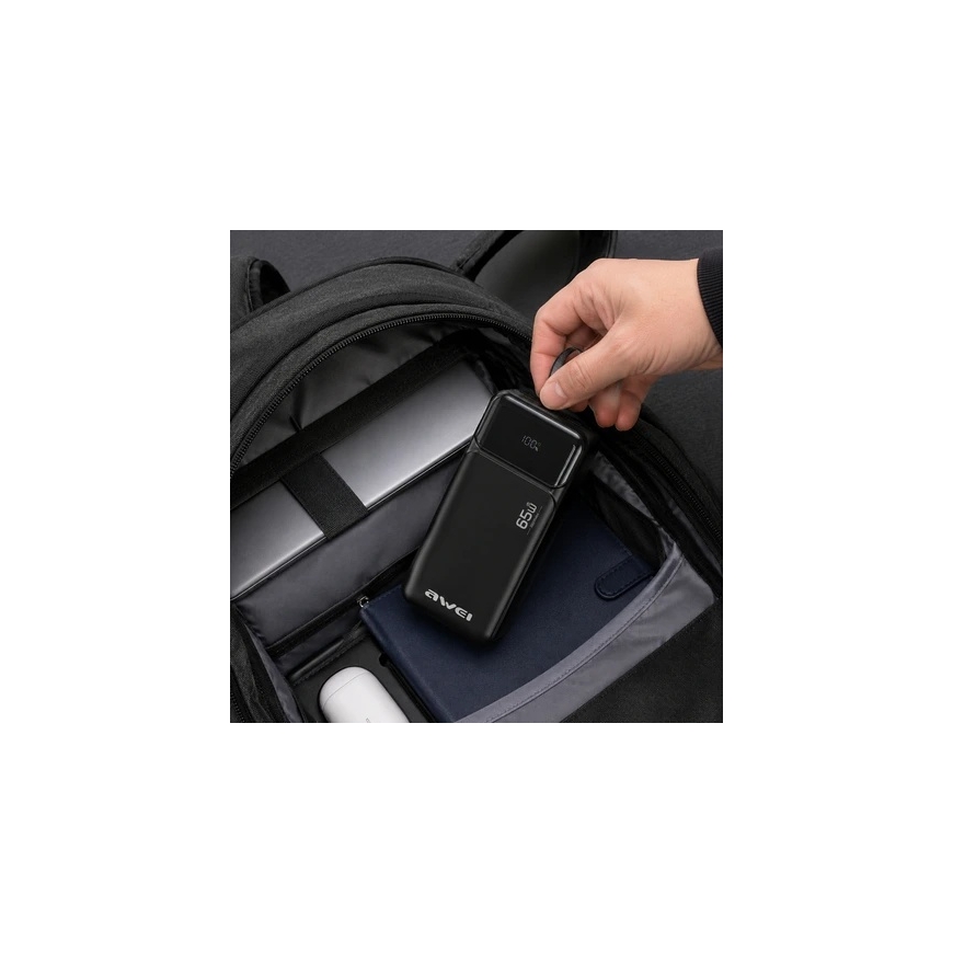 30000 mAh 65 W išorinė baterija AWEI PA-108 – 3