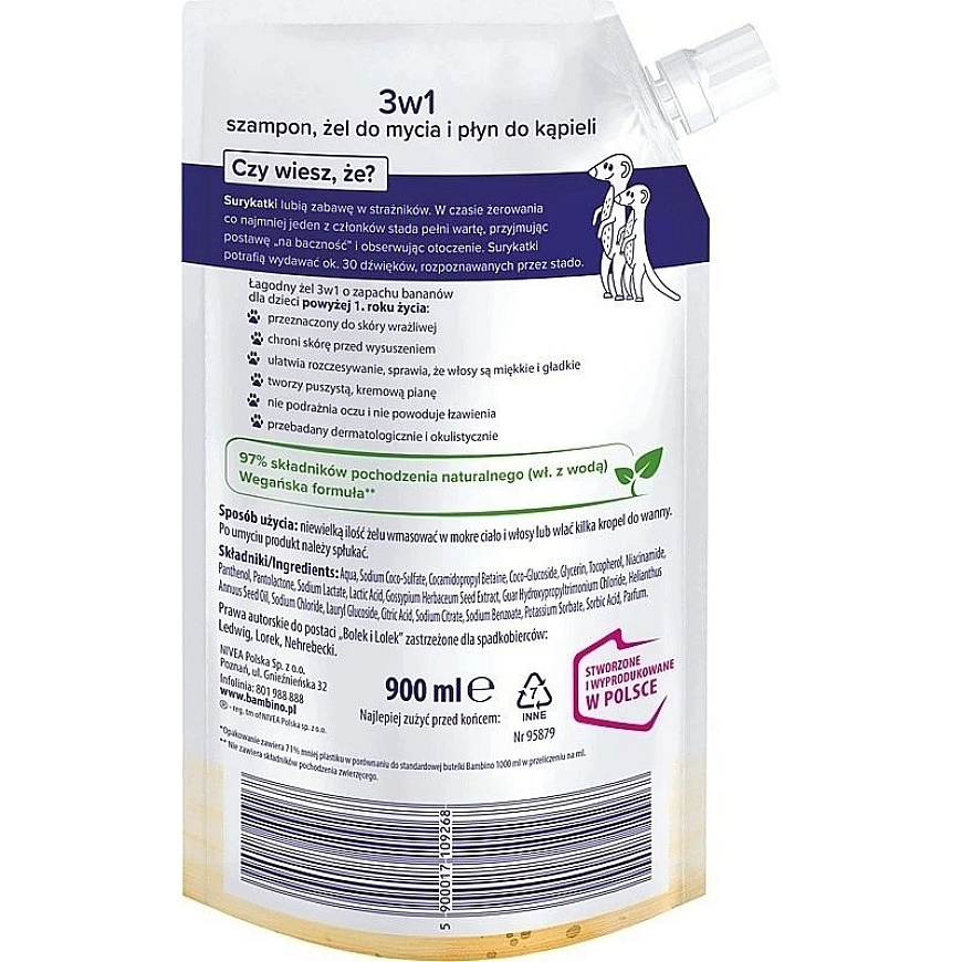Nivea Lasten vartalogeeli / neste 900 ml Surikatti (0195879) – 2