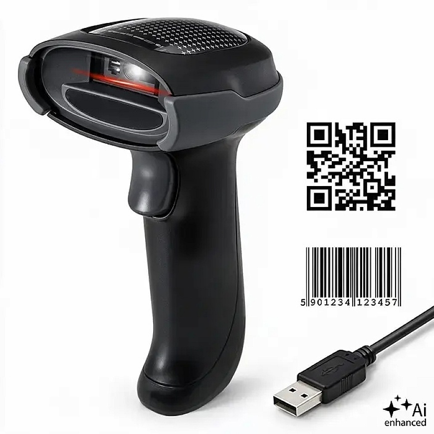 Qoltec viivakoodiskanneri 1D 2D | QR | EAN | USB