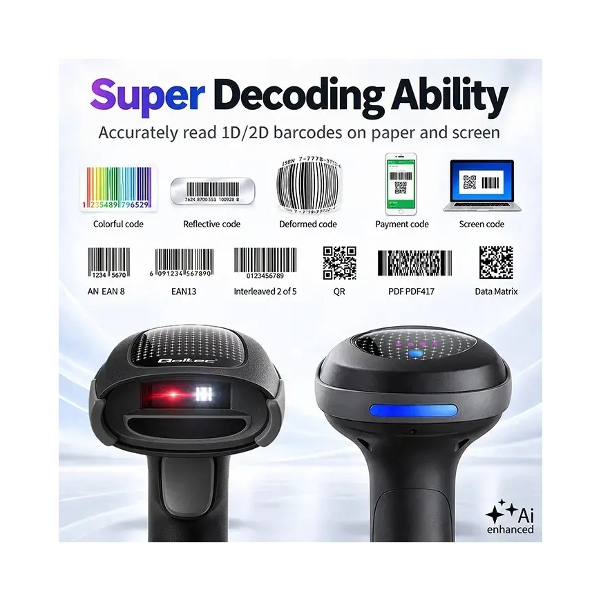Qoltec viivakoodiskanneri 1D 2D | QR | EAN | USB – 5