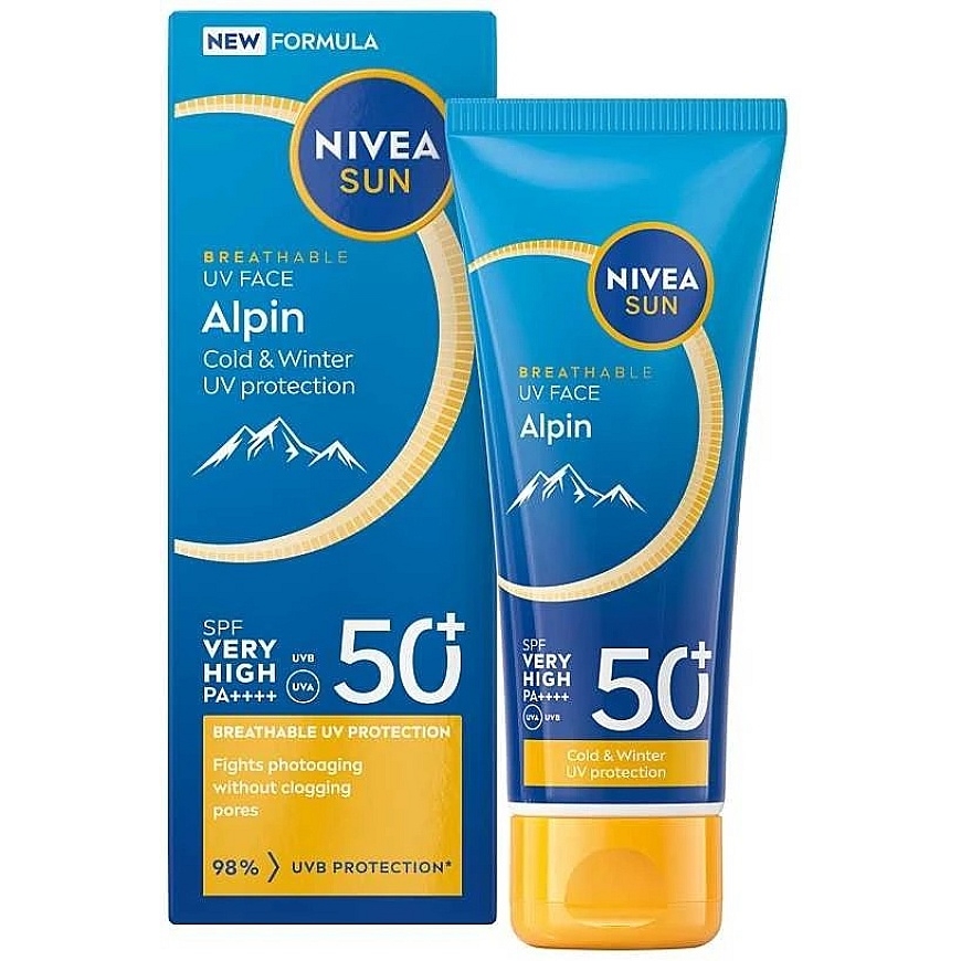 Nivea „Sun Alpin“ sejas krēms ar augstu SPF 50+ saules aizsardzību 40 ml