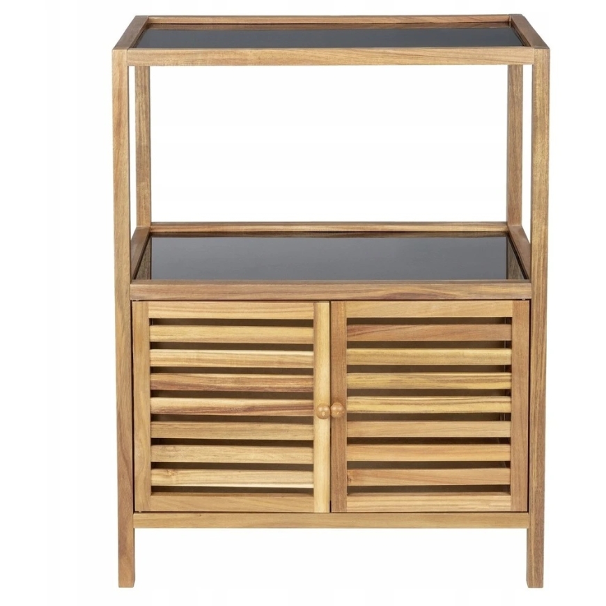 Wenko Vonios lentyna su spintele, pagaminta iš akacijos medienos FONDI, aukštis 86 cm – 4