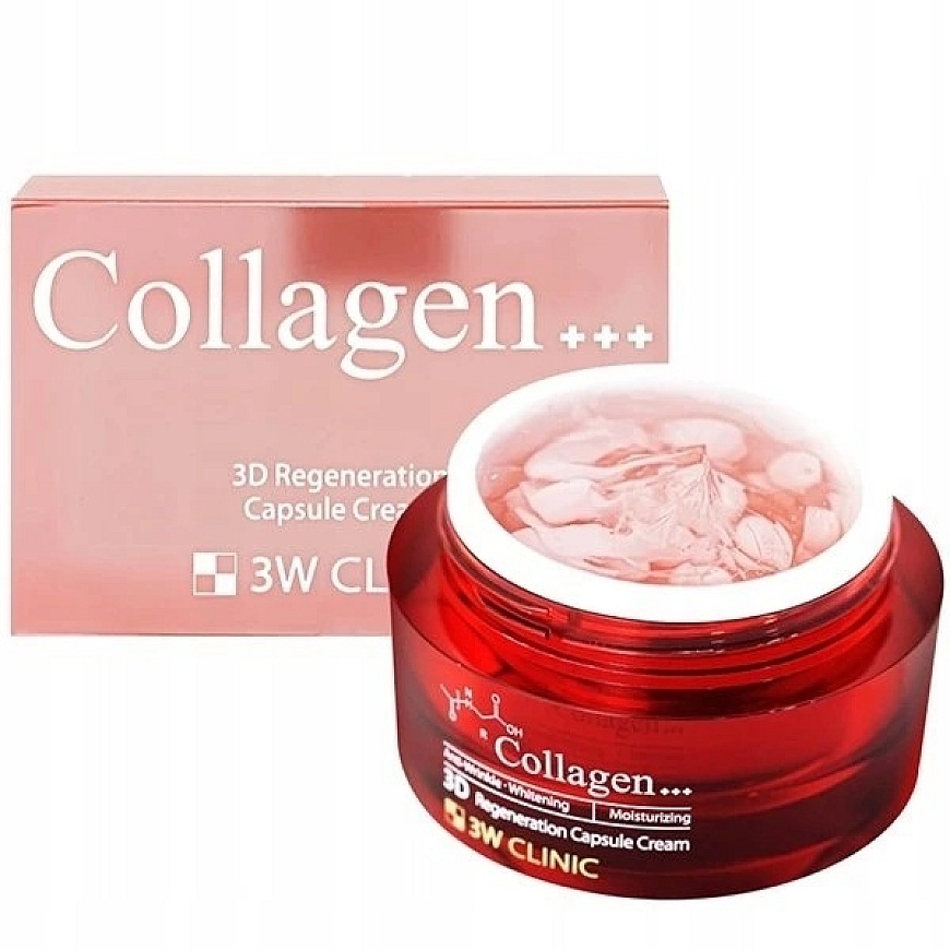 3W Clinic Collagen 3D Regeneration Capsule Kreminis kapsulinis lyginamasis veido kremas 55 g