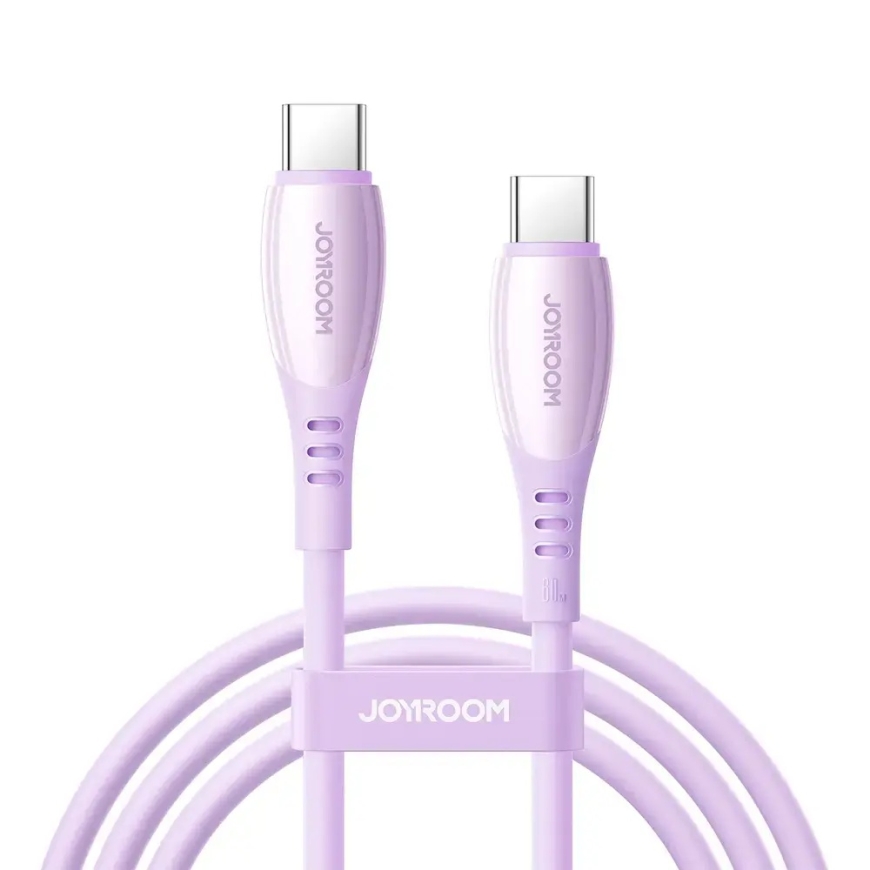 Joyroom S-A59 Vibrant Series duomenų perdavimo ir įkrovimo laidas | USB-C į USB-C | 60W | 1.2m | violetinis