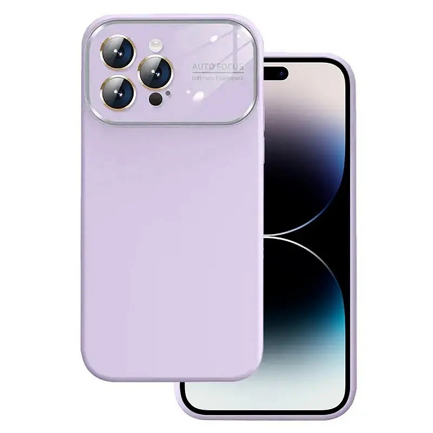 Pehmeä silikoninen objektiivikuori iPhone 15 Plus:lle violetti
