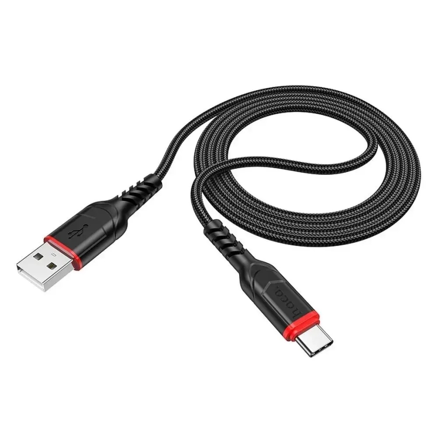 Hoco X59 datu pārraides un uzlādes vads | USB-A uz USB-C | QC | 15W | 1m | melns – 2