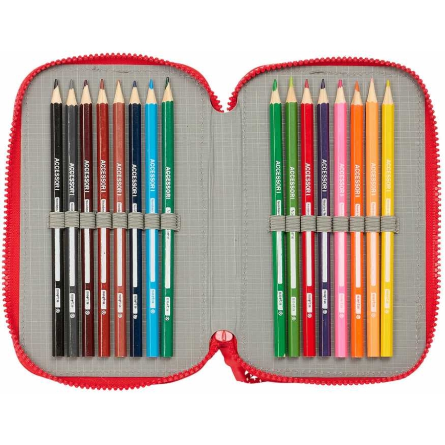 Safta Triple Pencil Case Atlético Madrid Red 12.5 x 19.5 x 5.5 cm 36 Pieces – 2