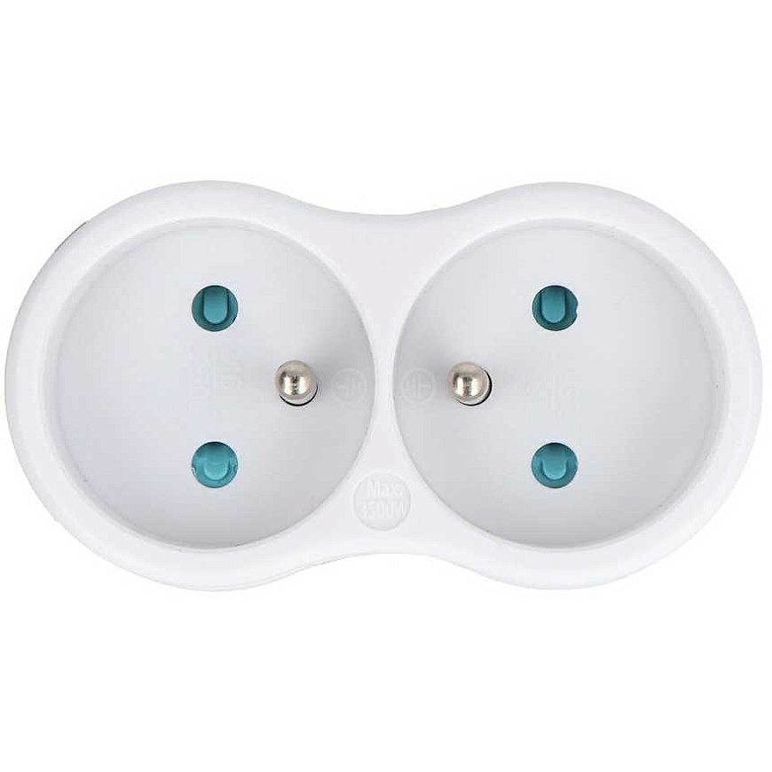 Electrical Socket Power Strip - DPM P902W 2 E-Type Grounded Sockets 250 V 16 A 3,500 W White – 3