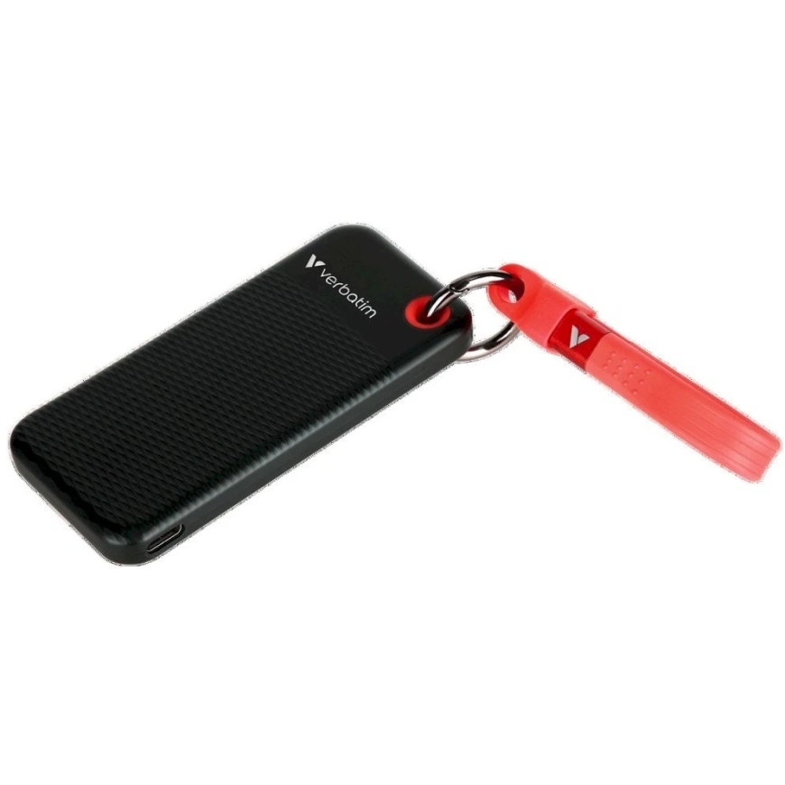 Verbatim Pocket SSD 512GB Välineketas - Võtmehoidja kotiga koos USB-C 3.2 Gen.2 kaabliga Must-Punane 32284 – 3