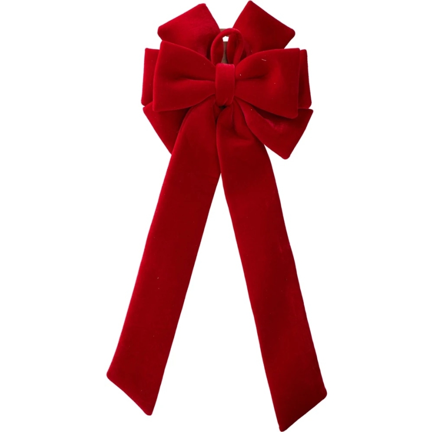 Party Deco Christmas Decoration KOKARDA VELVET 72 CM RED – 5